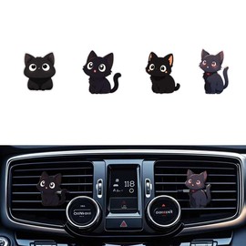 Cute Car Air Freshener Clips,Cute Black Cat Car Vent Clip,Car Vent Decoration Accessories,Auto Air Conditioner Clip,Automotive Interior Decoration Gifts for Men/Women
