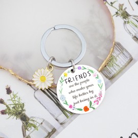 OEHEDOU Friend Gifts For Women Flower Keychain Gifts For Women Friends Birthday Gift For Friends Gift For Friend Woman Friendship Present keychain Female Bestie Present Best Friendship Presents