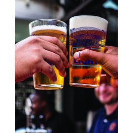 Bud Light Pint Glasses, Beer Glass Set for Beverages, Soda, Water, Holds 16 Ounces, 2 Pack