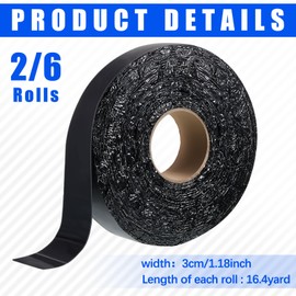 Fabbay 6 Rolls Asphalt Crack Tape Asphalt Crack Filler Asphalt Joint Repair Tape Driveway Crack Sealer for Parking Roof Asphalt Cement Road, 50 Feet Each Roll (1.18 Inch)