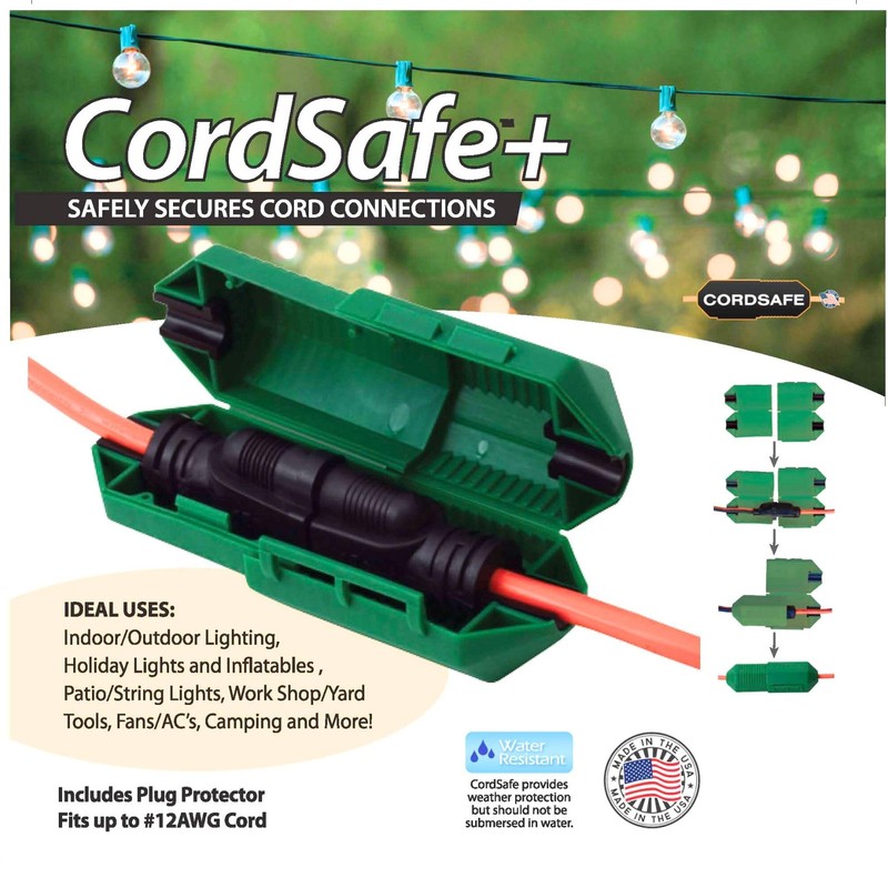 CordSafe Outdoor Extension Cord Protector – Weather-Resistant Snap-Lock Cover for