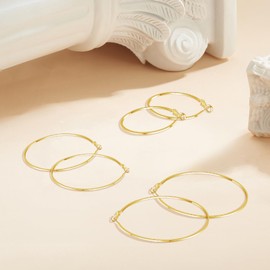 HUABOLA CALYN Sterling Silber 925 Gold Hoops Earrings for Women, Hypoallergenic Gold Huggie Hoop Earrings, Lightweight Large Hoop Gift for Girls (70mm)