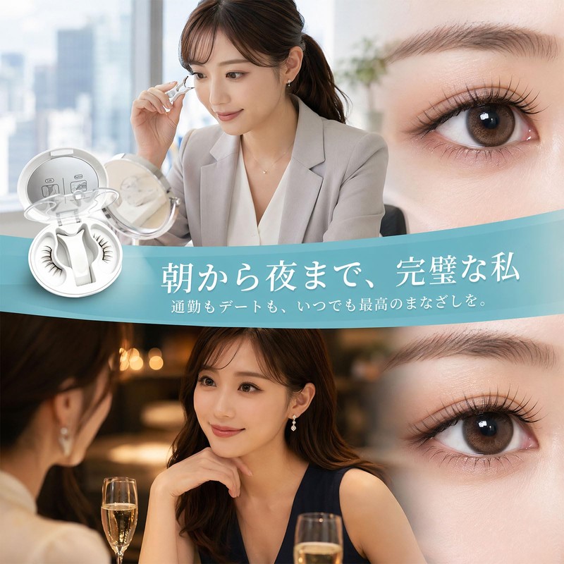 Lashidol Magnetic Eyelashes, Dark Brown, Magnetic False Eyelashes, Integrated Magnetic
