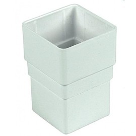 FLOPLAST 65mm Square Downpipe Socket - White
