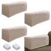 4 Pcs Armrest Chair Covers With 20 Velcro Set, Stretch