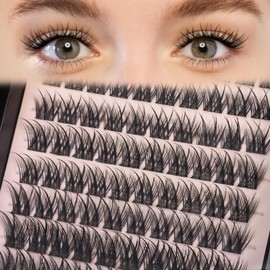 100Pcs Lash Clusters,10-16mm Individual D Curl Manga Individual Lashes, DIY Eyelash Extension Kit,Cat Eye Lashes, Natural Look Manhwa Lashes (03 Tuberose）