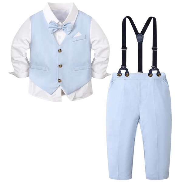 SANGTREE Conjunto de traje de caballero para niños con tirantes