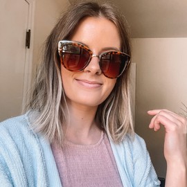 OuShiun Vintage Cat Eye Sunglasses for Women Fashion Oversized Trendy Cateye Sunglasses Classic Style UV Protection, Tortoiseshell