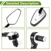 HOPESPANNER Universal Motorcycle Rear View Mirrors Adjustable Bar End Side