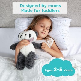 LittleHippo Toddler Pillow (13x18) with Bamboo (Viscose) Pillowcase - Hypoallergenic Pillow for Sleeping, Kids Pillow, Travel Pillow, Mini Pillow, Nursery Pillow, Toddler Bed Pillow (Celestial)