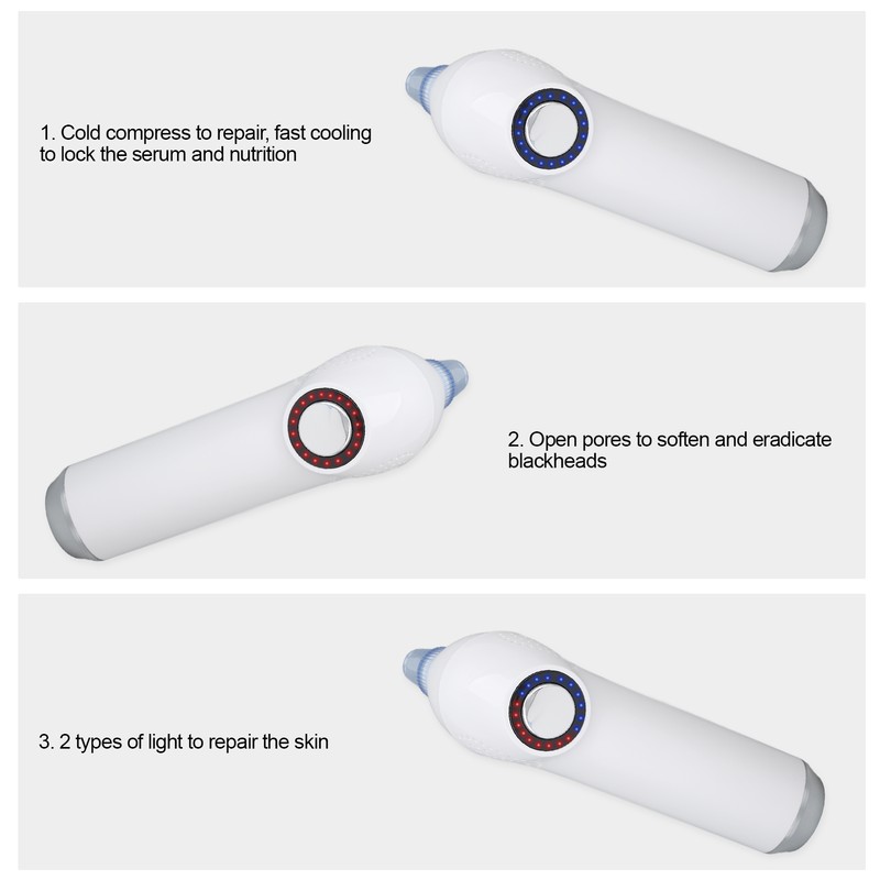 Cold Heated Blackhead Remover Clean Acne Pore Electric Blackhead Remover