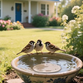 YDMADE Birdbath Copper Plate Water Purifier,with Stable 3-Point Support,Stable and Safe,Natural Clean Water Purifier,Universal Outdoor Birdbaths(2 Pack)
