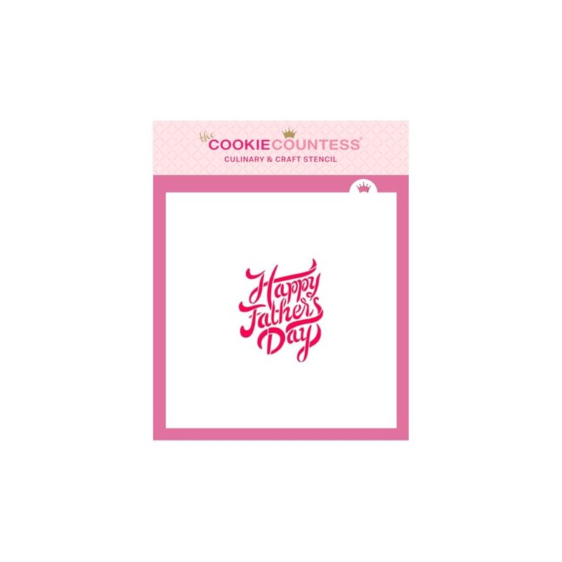 The Cookie Countess Happy Father's Day Brush Script Stencil