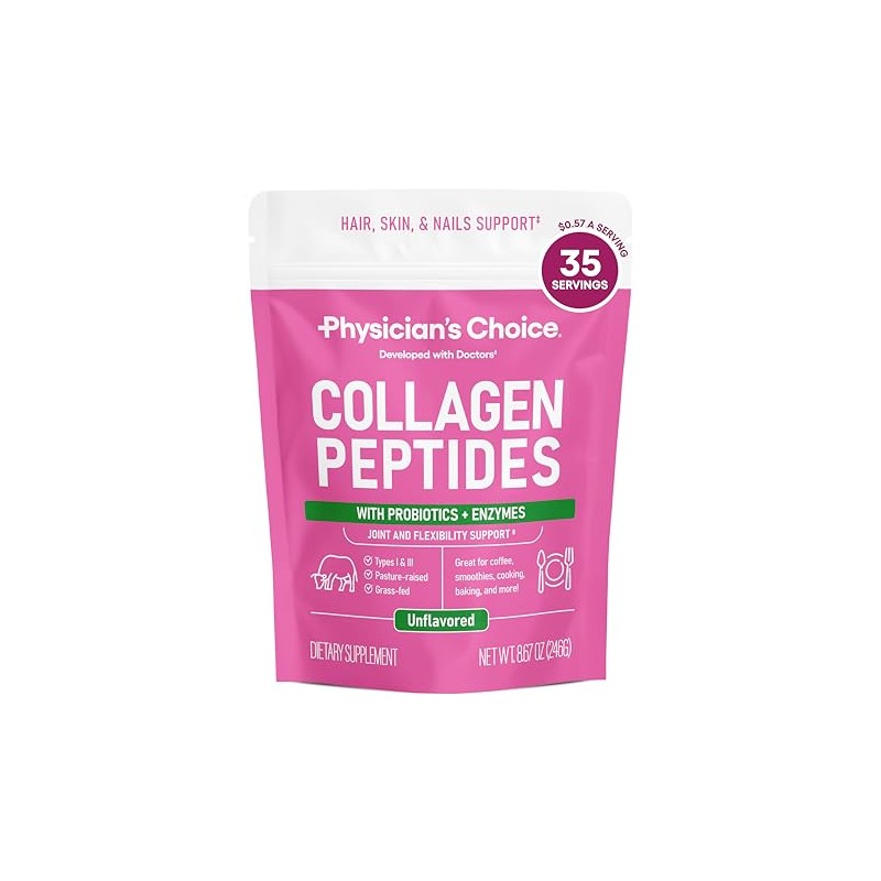 Physician Choice Polvo Péptidos Colágeno Absorción Mejorada Apoya Cabello Piel