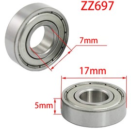 ExcInter 10Pcs ZZ697 7 * 17 * 5mm Deep Groove Ball Bearings Miniature Sealed High-speed Low-noise High-precision Corrosion Resistant Stainless Steel
