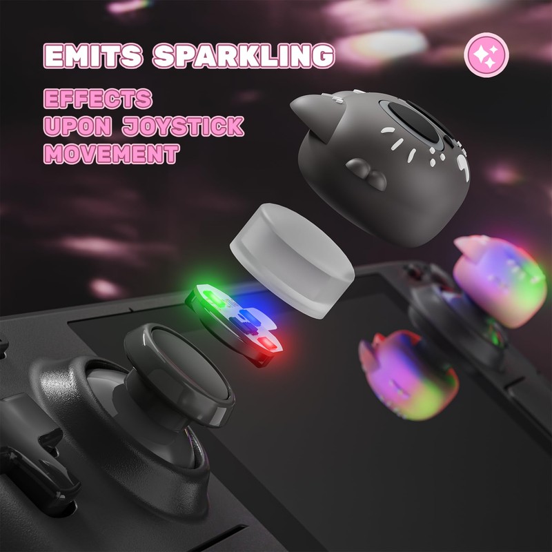PlayVital Cute Illuminated LED Thumbstick Grips for Steam Deck OLED