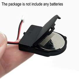 2PCS RTC Battery Case/Box Real Time Clock Holder with SH 1.0mm Plug Terminal Compatible with Raspberry Pi 5 for RPI 5 Pi5 (Not Include CR2032 Battery), Black