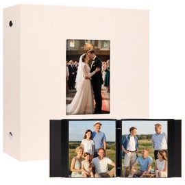 Aevdor 200 Pocket 8x10 Photo Album, Large Capacity Linen Cover Photo Album 8x10 Holds 200 8 x 10 Inch Pictures, Photo Book for Family, Wedding, Baby, Party, Holiday and Christmas Pictures (Beige)