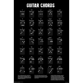 AllPosters Wall Standard Poster Guitar Chords B/W, 24x36