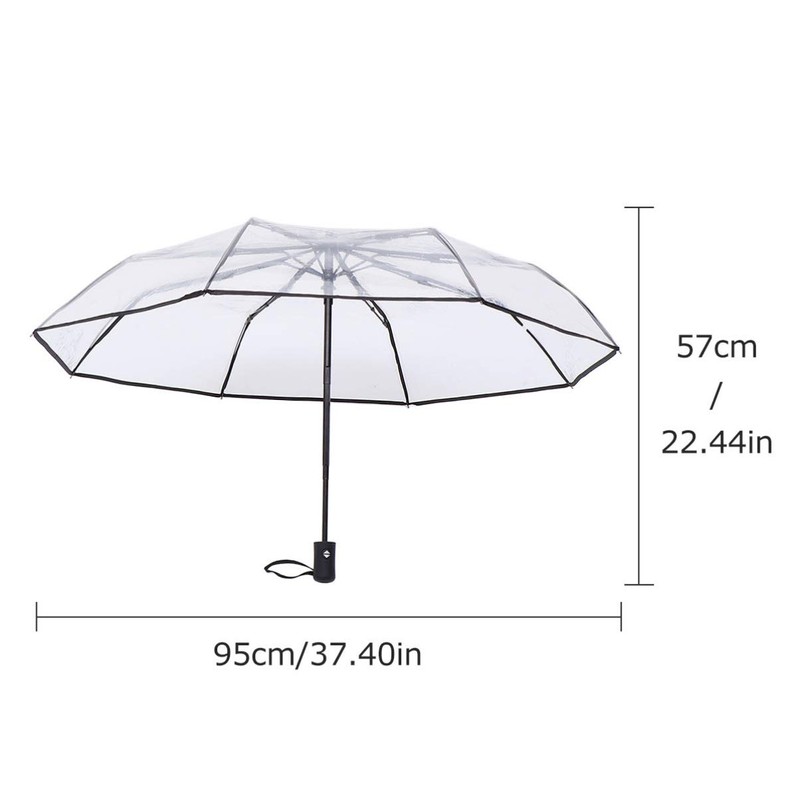 VALICLUD Folding Umbrella Automatic Transparent Umbrella Automatic Open Folding Umbrella