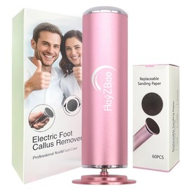 HayZBao - Lima eléctrica para pies, herramienta profesional de pedicura para piel muerta y callosos, lima de pies de velocidad ajustable con 60 discos de papel de lija, color rosa