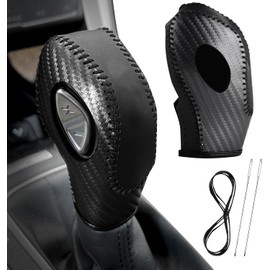 Funda de palanca de cambios de coche de cuero para Ford EcoSport Escape/Fiesta/Fusion/Focus/C-Max Energi Wagon/Transit Protector de pomo de palanca de cambios Cubierta de trim para interior