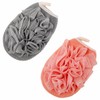 Queen-b Bath Gloves, Set of 2, Double Sided, Foaming Scrub,