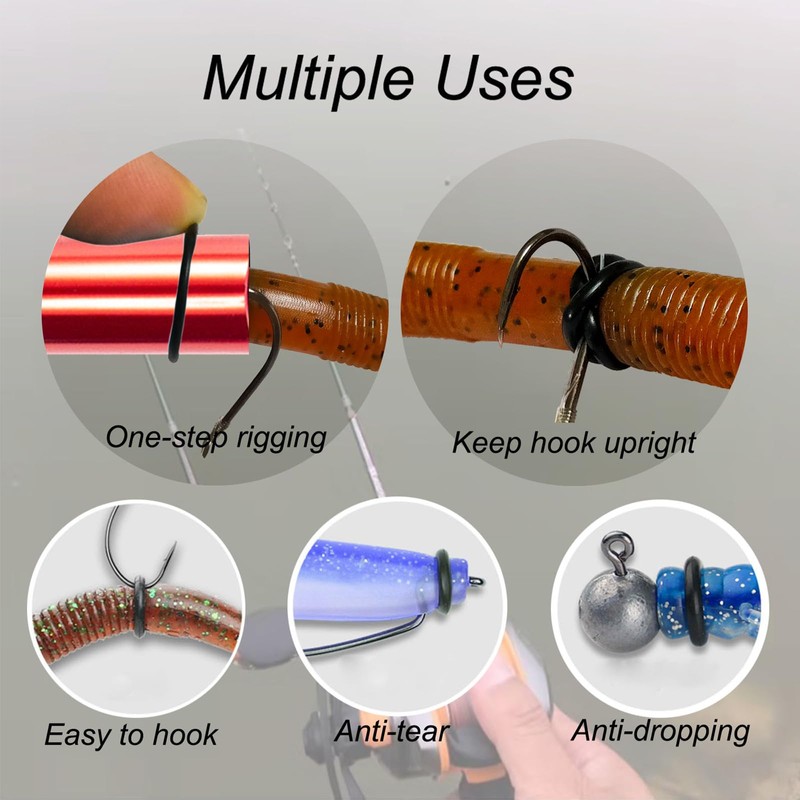 LAIBOREC Wacky Rigging Tool, Fishing Bait Rigs, Wacky Rig Ring
