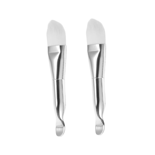 2pcs Facial Mask Applicator Brush Soft Bristles and Spoon for
