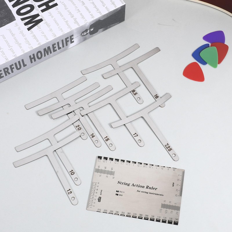 10 PCS Guitar Luthier Tools Set, 9 Guitar Radius Gauge