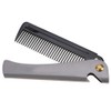 Pocket Folding Beard Comb, Stainless Steel Moustache Comb, with Smooth