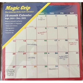 Magic Grip Calendar Magic Grip Rainbow Monthly 16 Month Wall Calendar, 2025 WALL Calendar RAINBOW, 10.1 inches X 10 inches