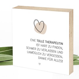 Wunderpixel® Holzbild Tolle Therapeutin - Danke für Alles - 15x15x2cm zum Hinstellen Aufhängen, Spruch - Holz-Schild Wand-Bild Aufsteller Geschenk-Idee Aufmerksamkeit Dankeschön