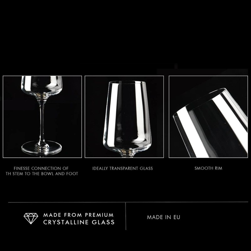 Krosno Red Wine Glasses, Set of 6, 16.91 oz, Infinity
