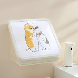 Folding Closet Creative Mural OrganizerWaterproof Self-Adhesive Wall Shelf Organizer Shower Enclosure BathroomWall Mounted Organizer Foldable Mural Toilet Paper Holder Hidden StorageCabinet (XZXM1)