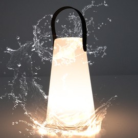 LED Outdoor Tisch-Lampe kabellos mit 1200 mAh Akku Leuchte USB aufladbar; wasserdichte Außen-Tischleuchte mit Aufhängung (LED-Lampe mit Aufhängung)