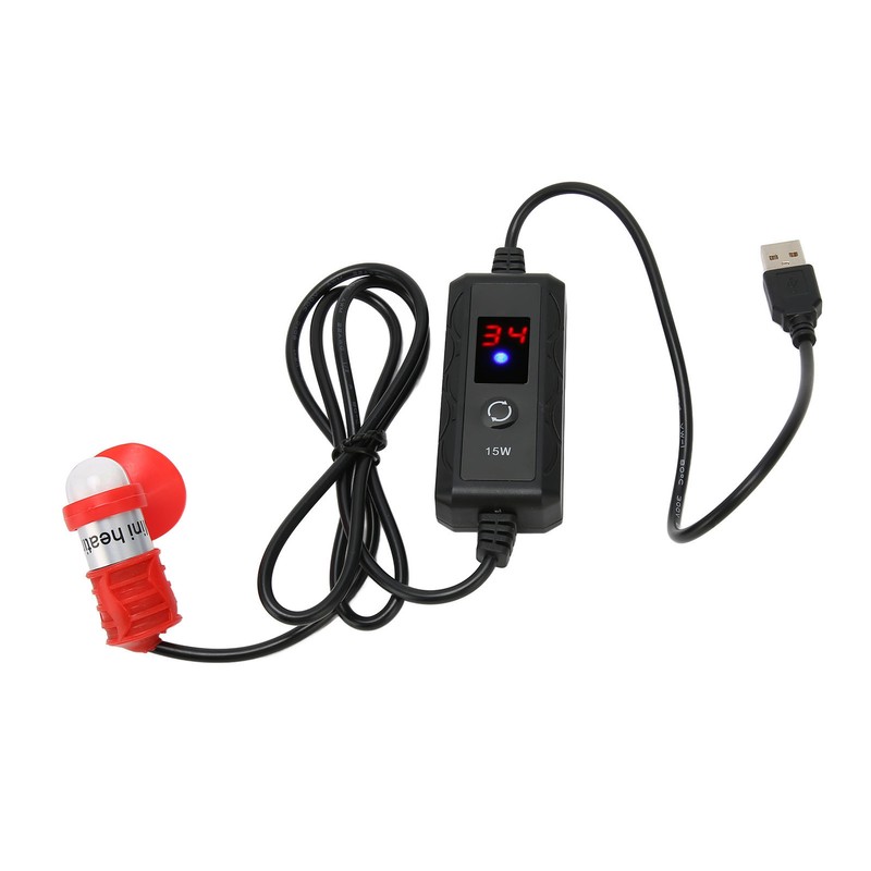 Mini Fish Tank Heater Adjustable 15W Betta Heater Small Aquarium