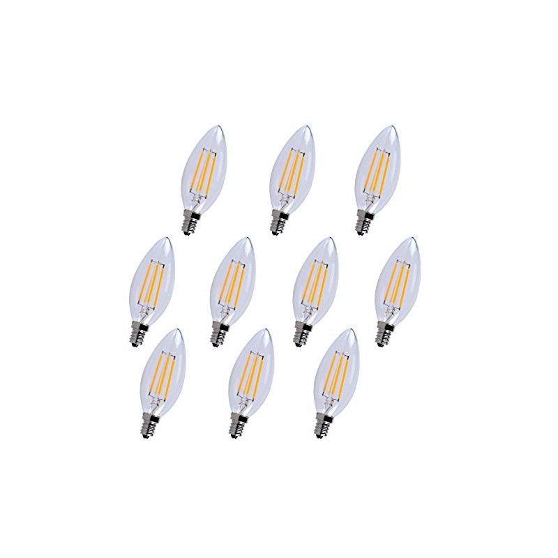 Elitco Lighting E12LED101-10PK Household-Light-Bulbs LED E12 Candelabra, 2700K, 300°, CRI80,