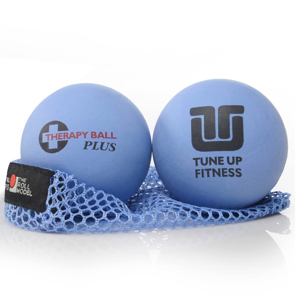Tune Up Fitness – Therapy Ball PLUS Pair in Tote | Lacrosse Ball Upgrade - Massage Therapy Balls for Myofascial Release | Neck, Lower Back Pain, Sciatica, Shoulder Tension Relief, Physical Therapy