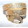 AMI VEIL Sequin Studded Women Leather Belts for Jeans Gold