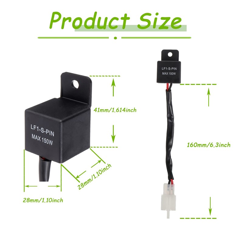 EPLZON 2-Pin Automatic Electronic LED Flasher Relay Fix for Motorcycle