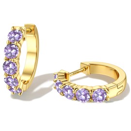 Dochais Hoop Earrings Gold for Women, 14K Gold-Plated Huggie Earrings with Cubic Zirconia, Hypoallergenic Large Hoop Earrings, 925 Sterling Silver Stud Pin, Trendy Jewellery Gift for Girls and Men,