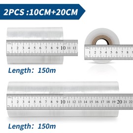 Powmag Transparent Packaging Film on Roll, Packing Films, Stretch Film Packing Film, Moving Film, Film for Furniture (10 cm + 20 cm)