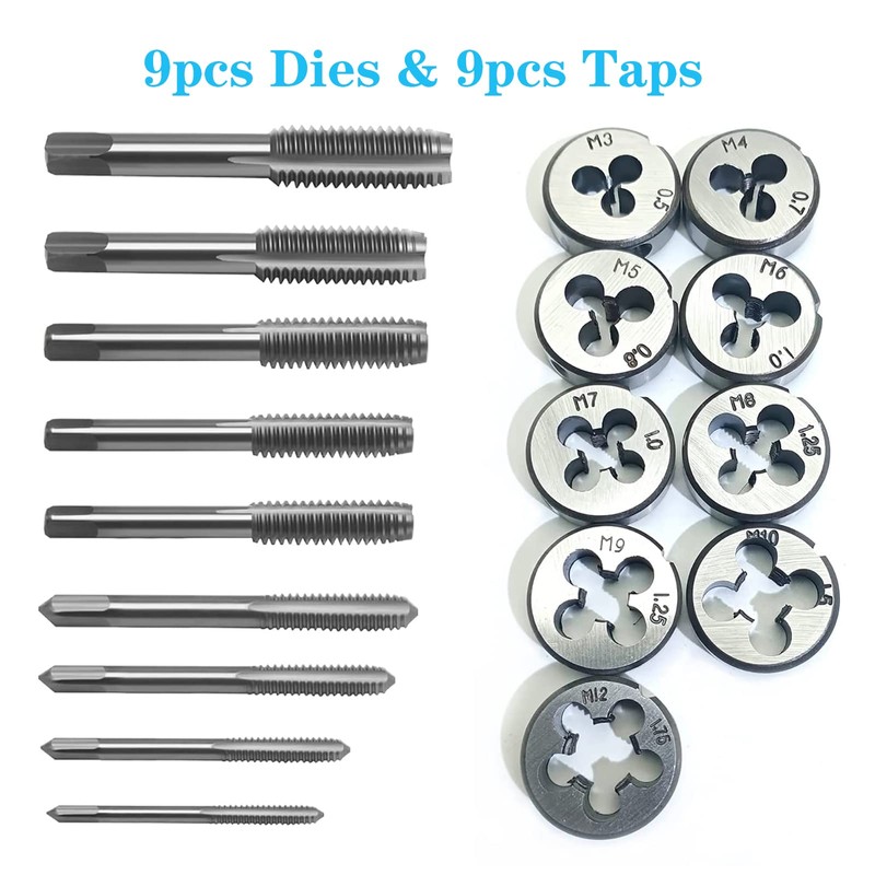 Yuentoen 20-Piece Thread Cutter Set, Alloy Steel Thread Cutting Set,