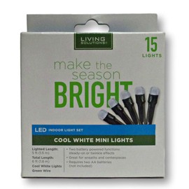 Make the Season Bright Battery Operated Indoor Light Set 15 White