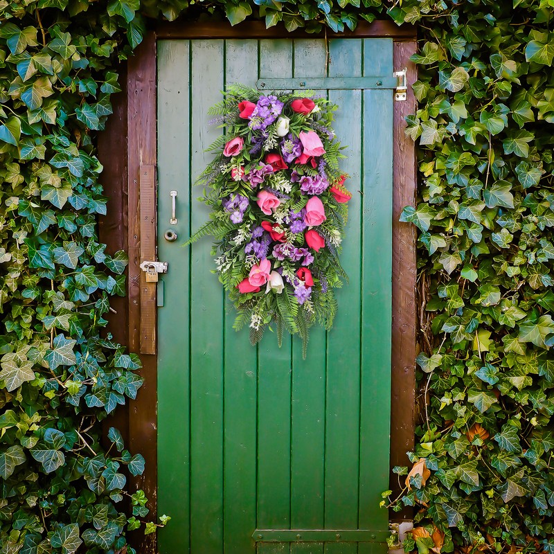 Artificial Flower Wreath Wreath with Lilacs Hyacinths Hydrangeas Spring Summer