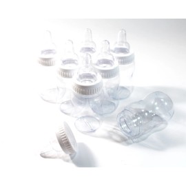 Unbranded 24pc Clear White Baby Bottle Party Favor Filler DIY Gift Drinking Game Shower