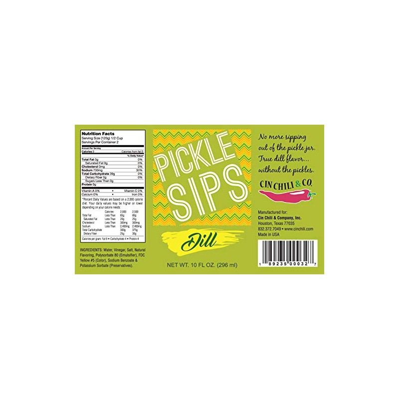 Pickle Sips - Pickle Juice - Dill