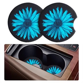 Moly Magnolia 2 Pack Car Coasters for Drinks Absorbent - 2.75 Inch Cute Car Cup Holder Coasters for Women, Removable Cup Holder Coaster for Women Girls, Car Interior Accessories (Style A)
