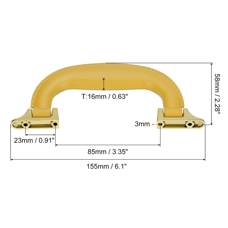 QUARKZMAN Luggage Handles 155 mm/6.1 Inch PU Leather Pull Handle